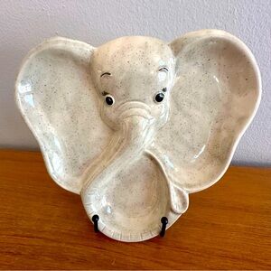 Vintage - Holland Mold Elephant Divided Child's Plate mid-century - Hand Painted